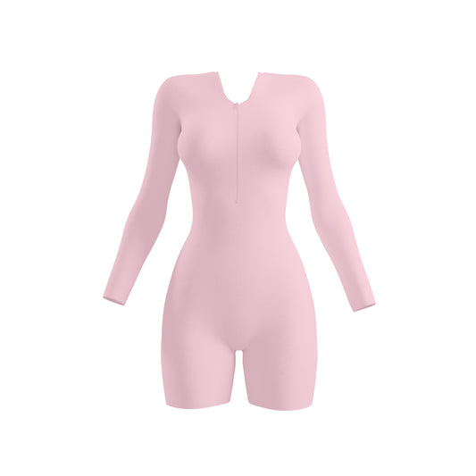 playsuit long sleeve zip BLUSH